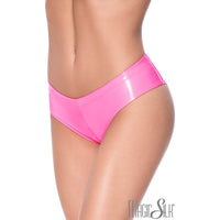 Four-way stretch glossy wet look panty.