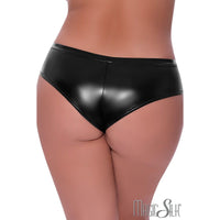 Four-way stretch glossy wet look panty.