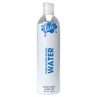 clear bottle with white wrapper and blue writing personal water based lubricant 8oz