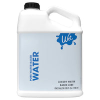 white jug with blue writing personal water based lubricant 128oz