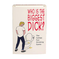 blonde man peeing in toilet on box of card game