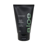 squeeze tube of wicked aloe vera based lube on a white back ground