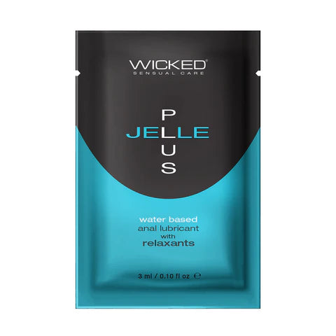 Wicked Sensual Care P Jellé Plus water-based anal lubricant packaging on a white background