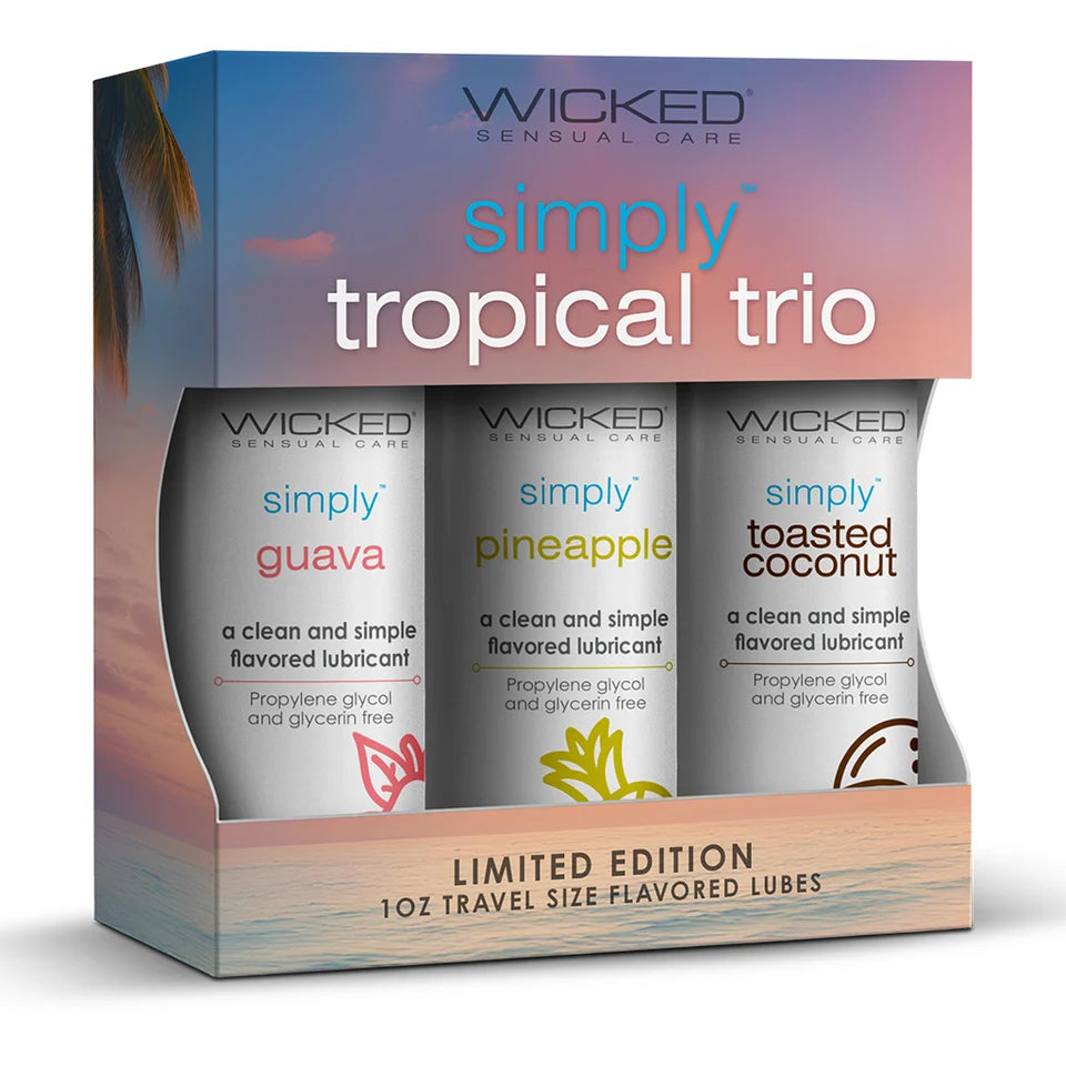 wicked simply tropical trio lube gift set