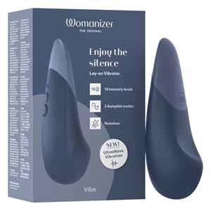 navy sleek curved womanizer vibrator with navy box