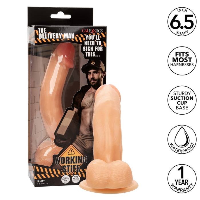 realistic dildo with the fantasy of the delivery man 