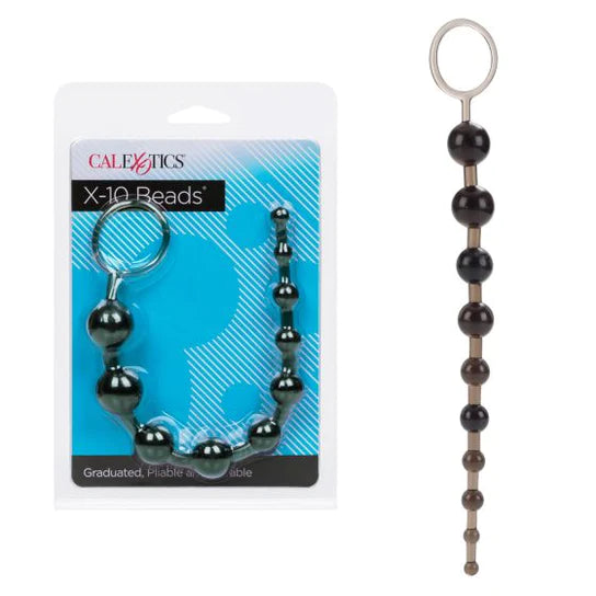 x 10 anal beads black by California exotics source adult toys