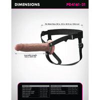 Measurement chart for a product  x-tensions elite hollow trap on 9" with dimensions and fitting information.