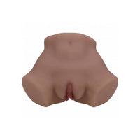 A realistic flesh-toned adult novelty masturbator with a smooth matte finish, isolated on a plain white background.