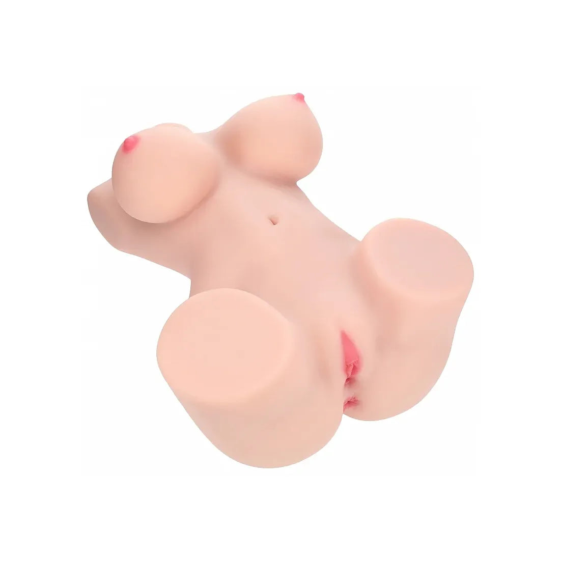 A realistic flesh-toned silicone adult novelty toy with molded anatomical details, shown on a plain white background.