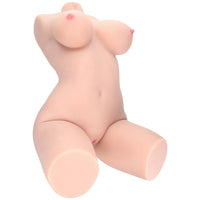 Silicone mold of a female torso on a white background