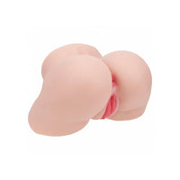 A realistic silicone adult novelty toy designed to look like a pair of buttocks, shown against a plain white background.