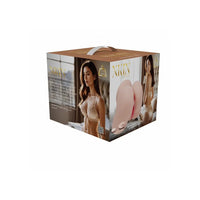 A boxed beauty product package with a gold-toned top and front panel, printed with a model in lingerie and large pink product imagery. The box is shown on a plain white background, with the brand name XNIN visible on the front.