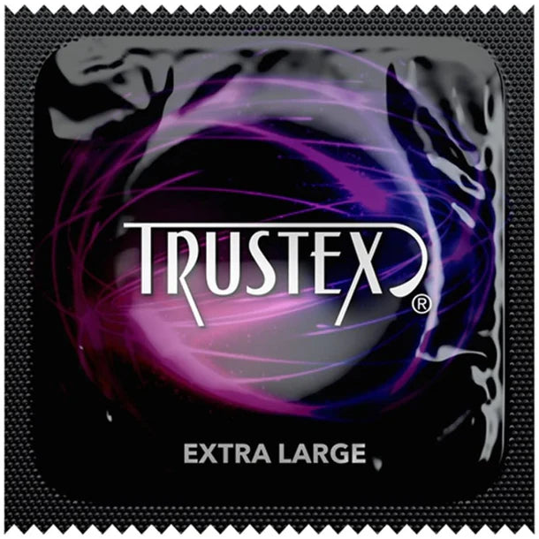 black and purple foil condom
