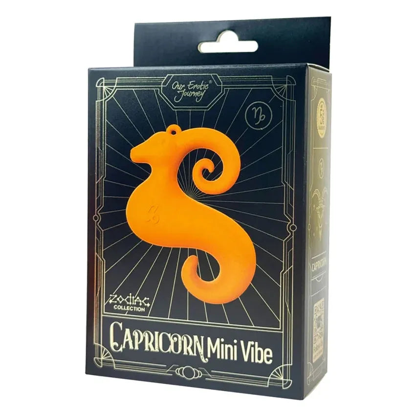 orange sea goat vibrator capricorn zodiac on box packaging