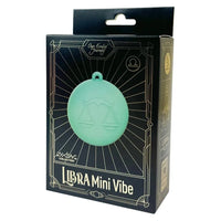round ball shaped vibrator with counter weight design, zodiac sign libra on box packaging