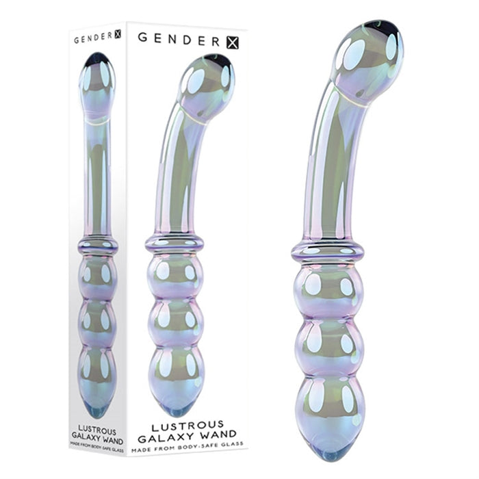 Lustrous Galaxy Glass Double Ended Wand 7.3" by Gender X
