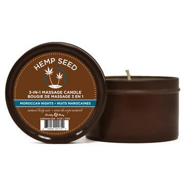 Hemp Seed 3 in 1 Massage Candle Moroccan Nights by Earthly Body