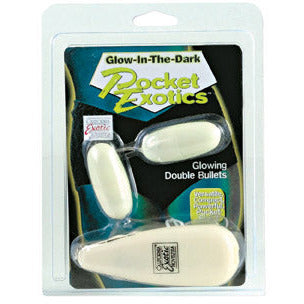 Pocket Exotics Double Vibrating Bullet Glow In The Dark by Cal Exotics