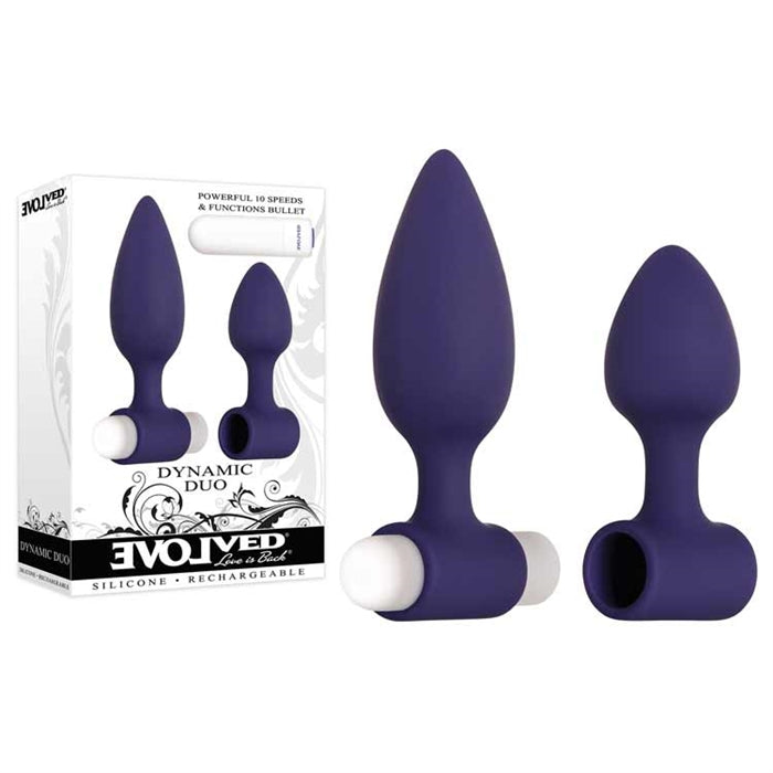 Dynamic Duo Vibrating Anal Toys Kit 2pk by Evolved