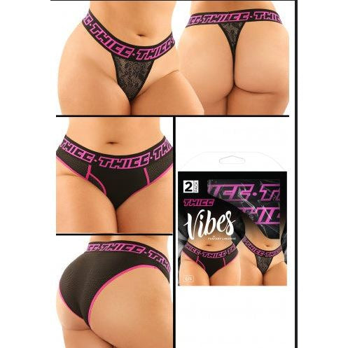 Vibes Thicc Panty 2pk by Fantasy Lingerie