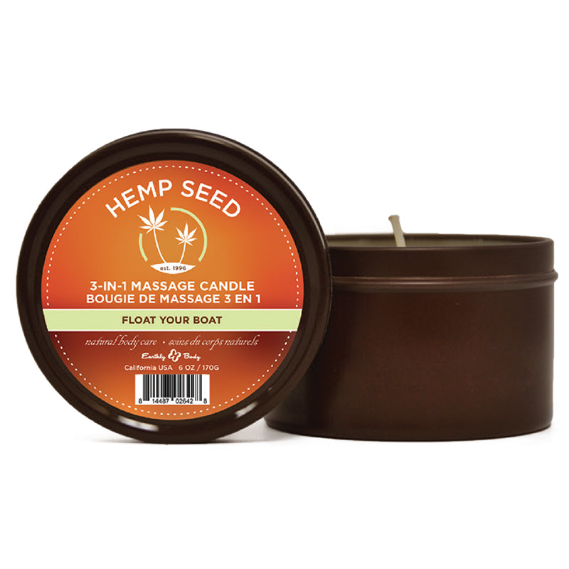 Hemp Seed 3 in 1 Massage Candle Float Your Boat by Earthly Body