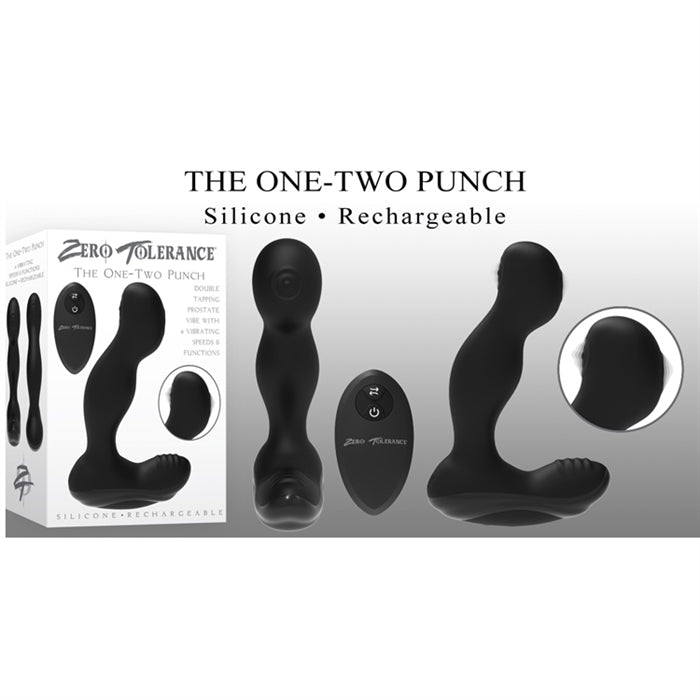 One Two Punch Rechargeable Anal Prostate Vibrator by Zero Tolerance