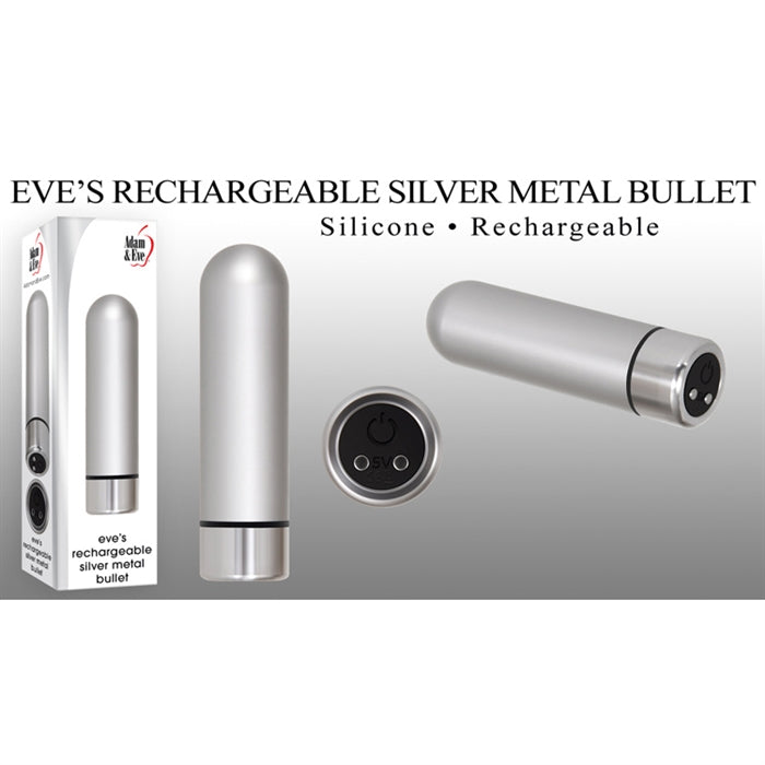 Eve's Rechargeable Silver Metal Vibrating Bullet by Adam & Eve