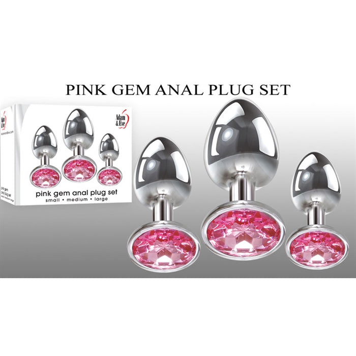 Pink Gem Anal Plug Set by Adam & Eve