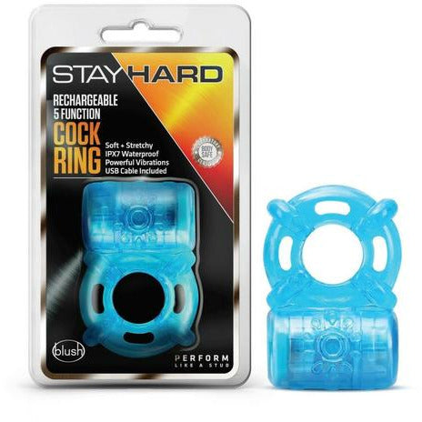 Stay Hard Rechargeable Vibrating Cock Ring by Blush Novelties