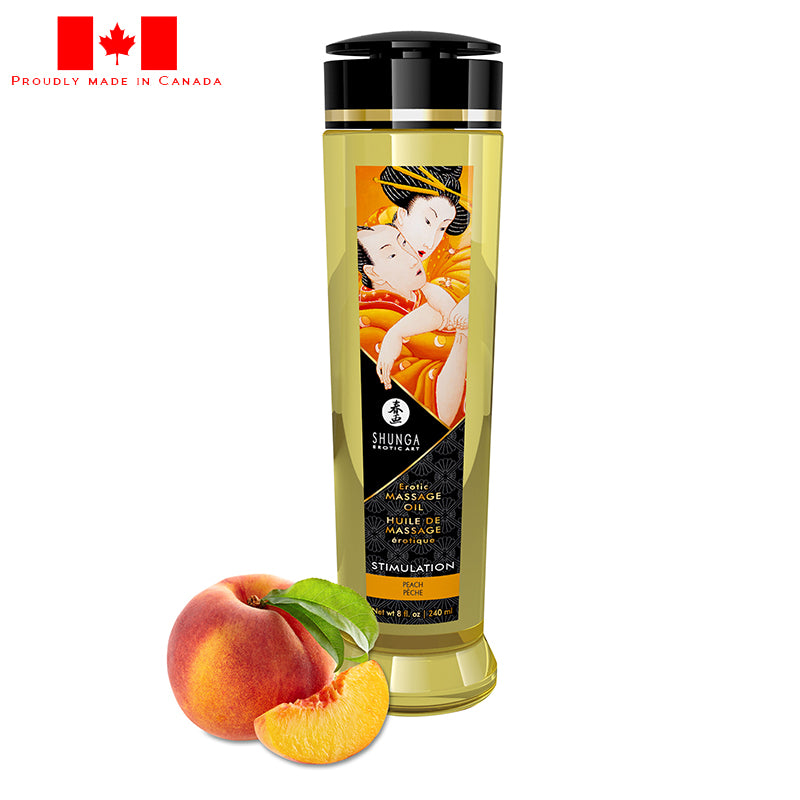 Stimulation Peach Erotic Massage Oil by Shunga Erotic Art