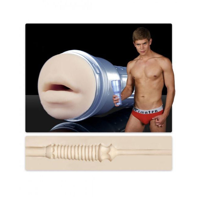 dolph lambert with no shirt holding blue fleshlight-source adult toys