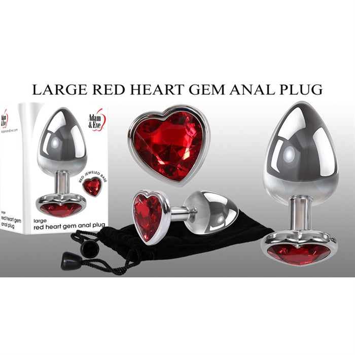 Large Red Heart Gem Anal Plug by Adam & Eve