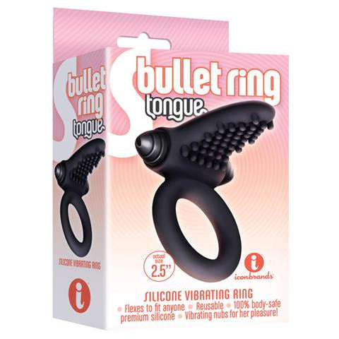 S Bullet Tongue Vibrating Cock Ring by Icon