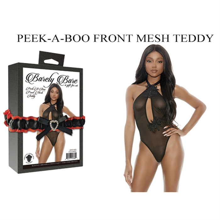 Peek A Boo Front Mesh Teddy by Barely Bare