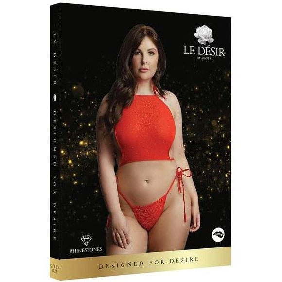 Le Desir Festive Rhinestone Top & Thong by Shots