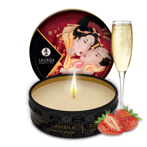 Mini Massage Candle Strawberry Champagne by Shunga