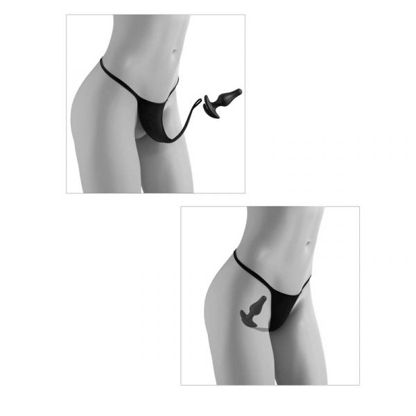 HookUp Panties Remote Bow Tie Bikini with Vibrating Anal Plug by Pipedream Products®