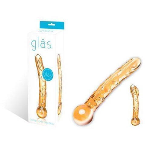 Orange Tickler Glass Dildo 7.6" by Glas