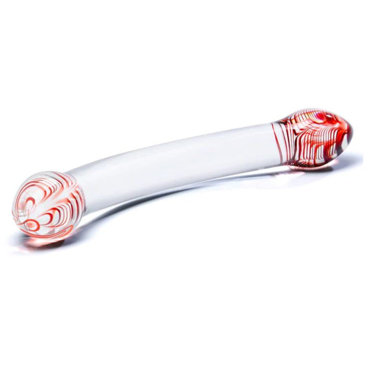 Red Head Glass Double Dildo 10" by Glas