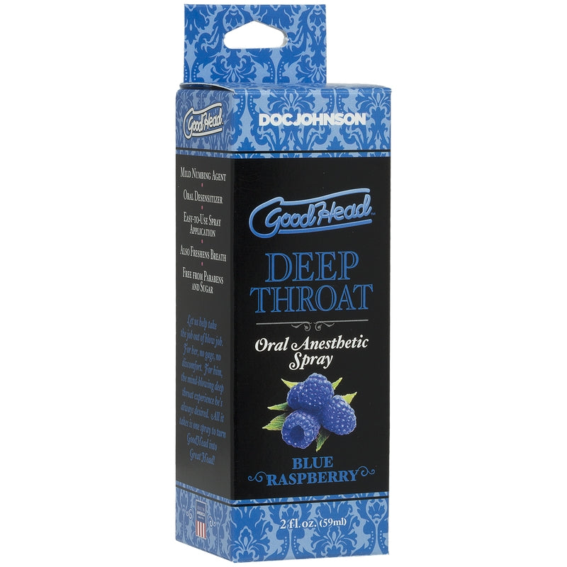 GoodHead™ Deep Throat Oral Sex Anesthetic Spray Blue Raspberry by Doc Johnson