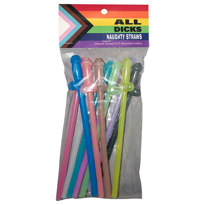 All Dicks Naughty Pecker Straws 11pk by Kheper Games