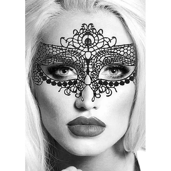Ouch Black & White Lace Eye Mask Queen by Shots