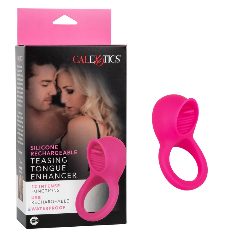 Silicone Recharging Teasing Tongue Enhancer Vibrating Cock Ring by Cal Exotics