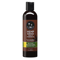 A bottle of Earthly Body Hemp Seed Body & Massage Oil in Naga Champa scent.