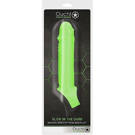 Ouch Glow Smooth Stretchy Penis Sleeve by Shots