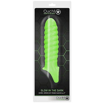 Ouch Swirl Stretchy Penis Sleeve Glow in the Dark by Shots
