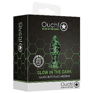 Ouch Glow in the Dark Glass Butt Plug Medium Source Adult Toys