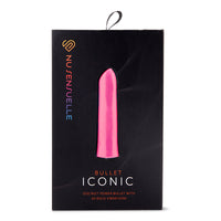 The product image shows a pink vibrating bullet in its black packaging, labeled 'Bullet Iconic' from Nu Sensuelle.